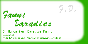 fanni daradics business card